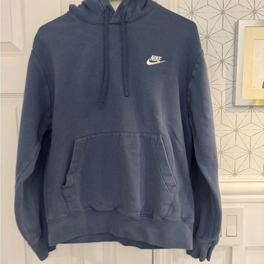 Nike Men's Blue Hoodie with Logo